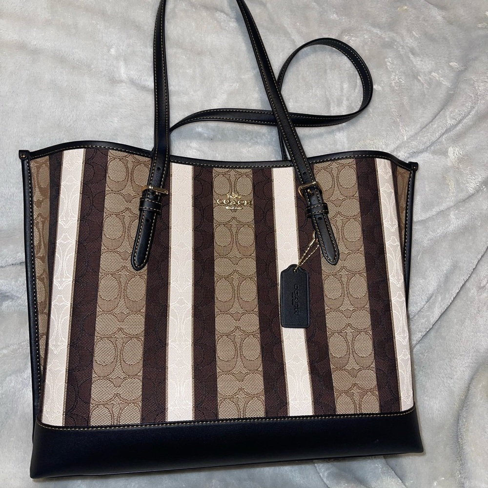 Coach - Mollie Tote 25 In Signature Jacquard With Stripes - Picture 7 of 14